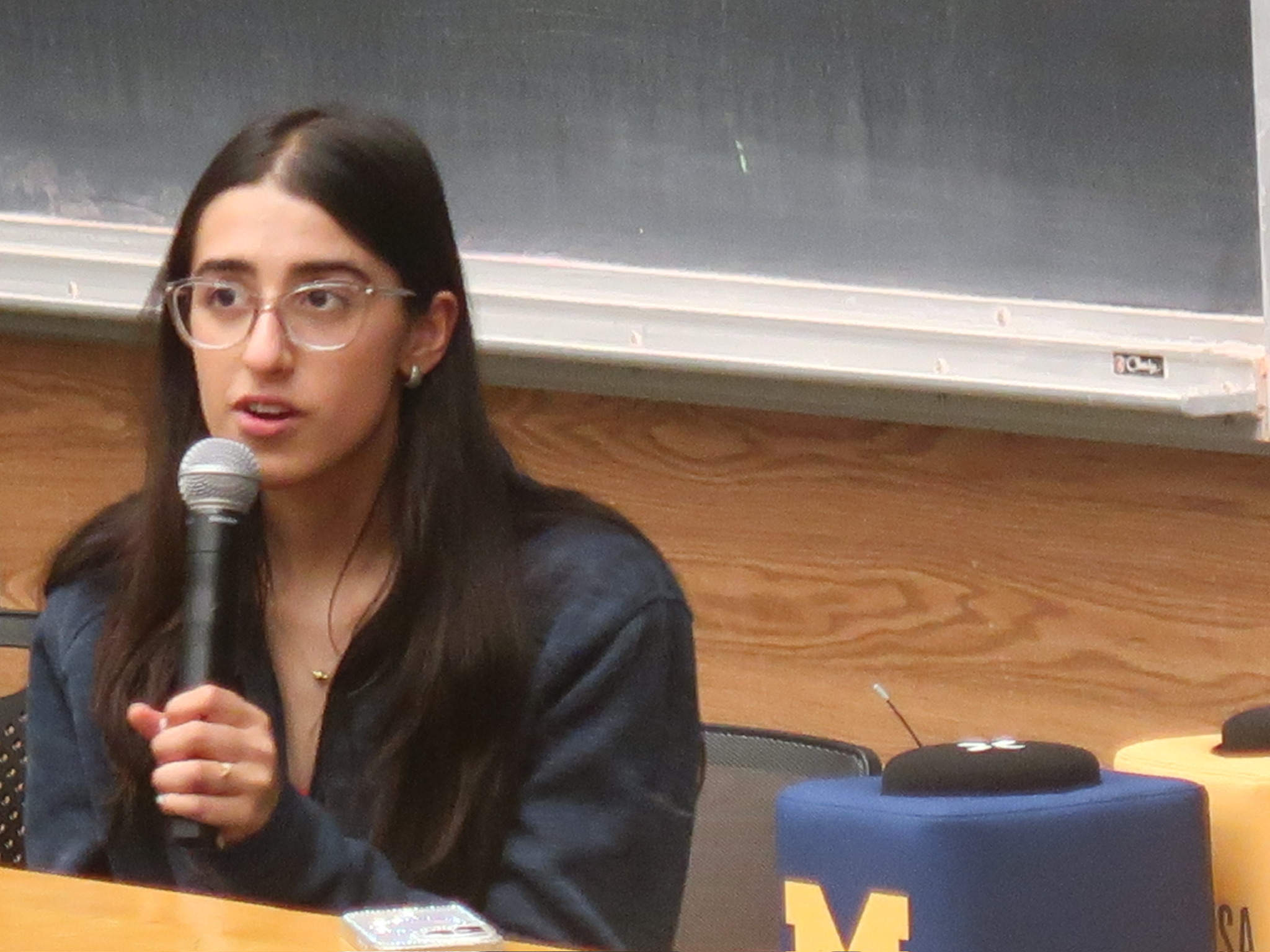A speaker addressing the room