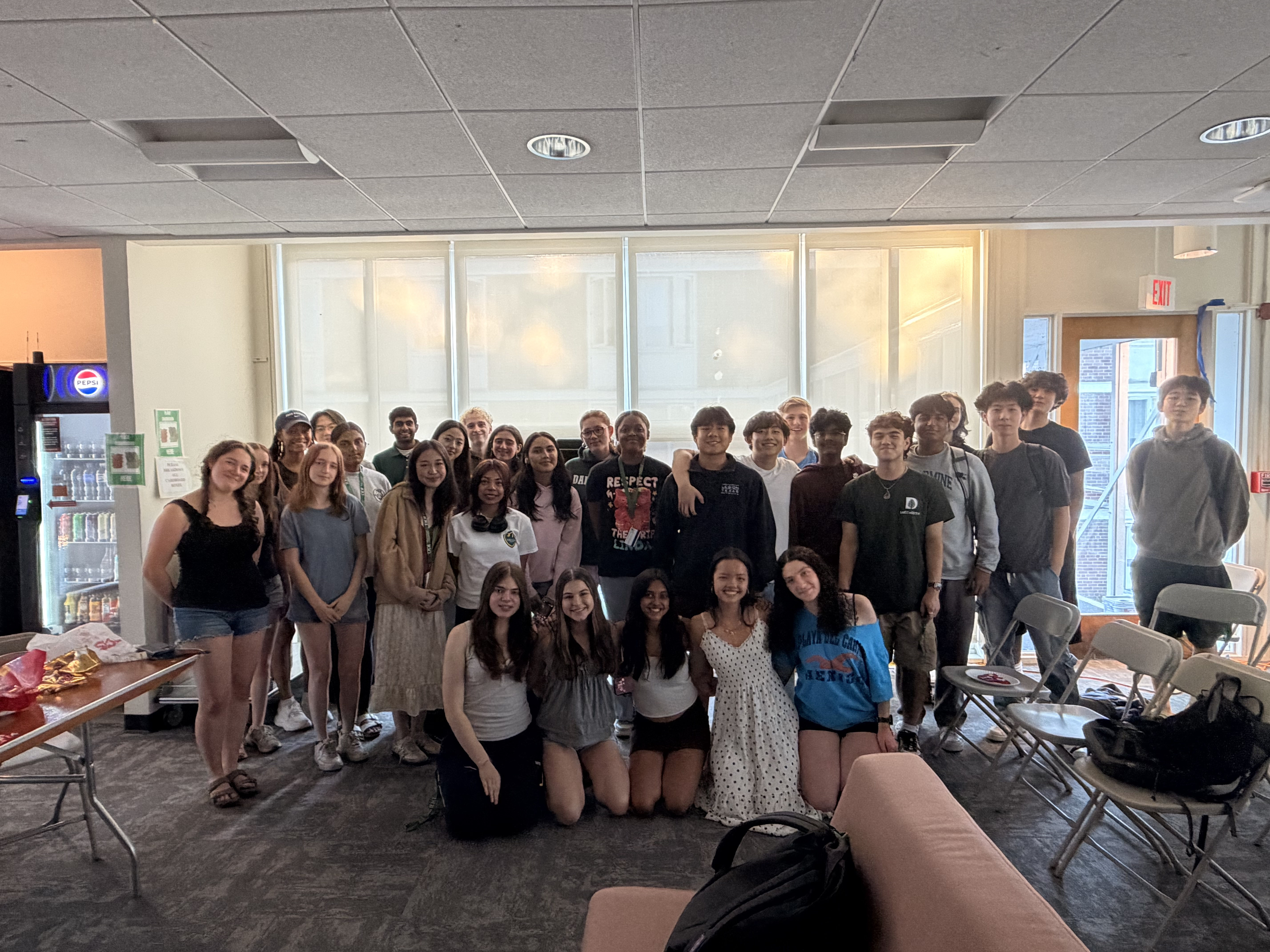 A large group gathered at debate camp
